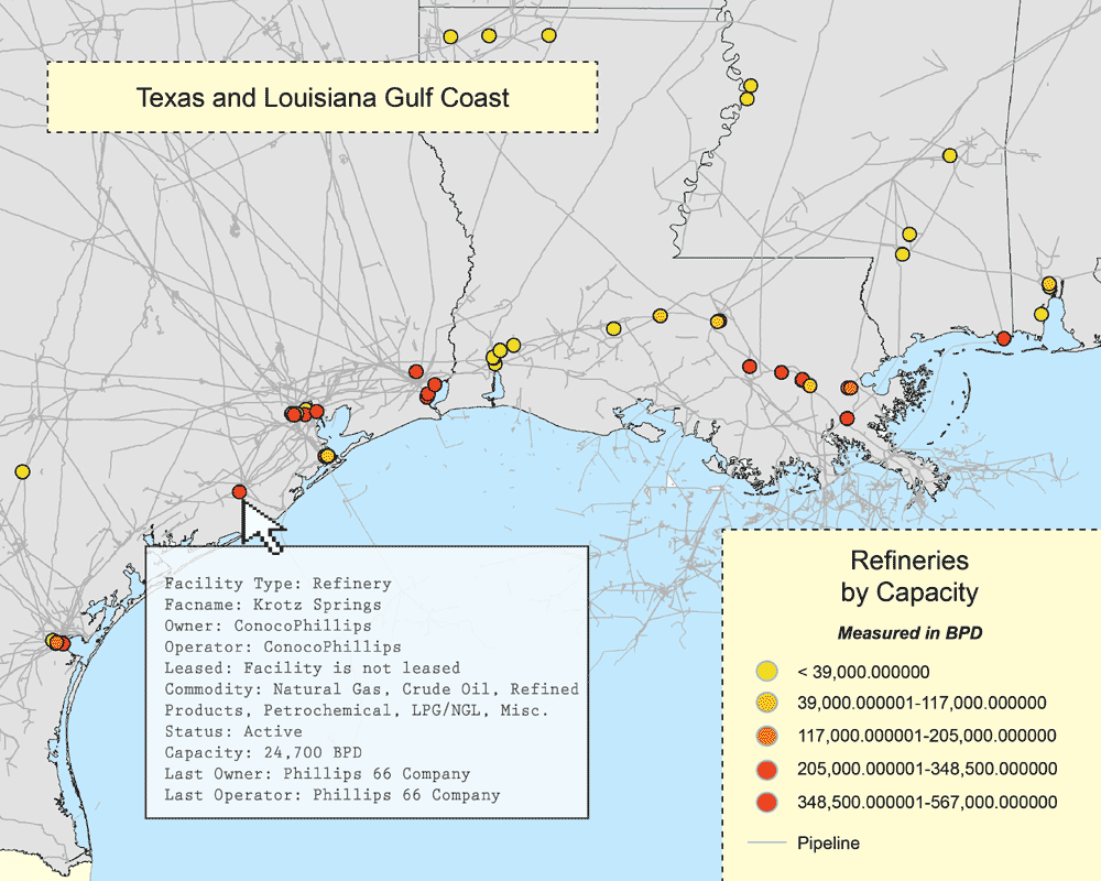 1979 Oil Refineries Usa Map Map
